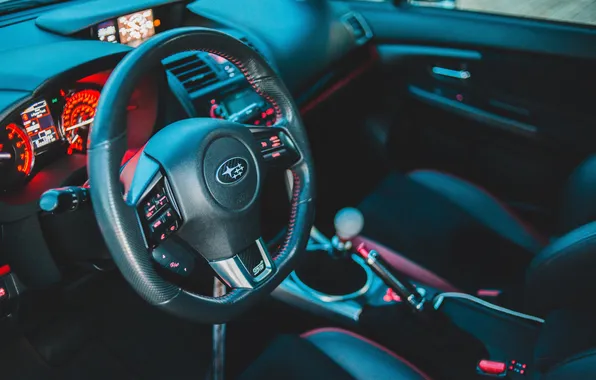 Picture Subaru, the wheel, the interior of the car