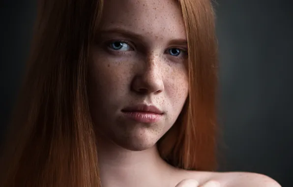 Portrait, freckles, redhead, Alena, Anisimova Natalia
