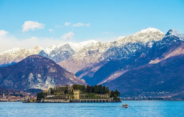 Landscape, mountains, lake, Maggiore