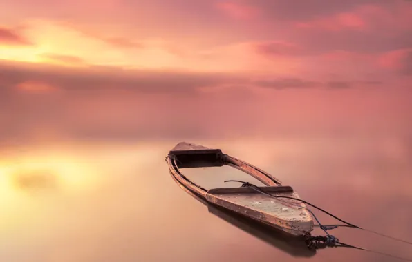 Water, reflection, boat
