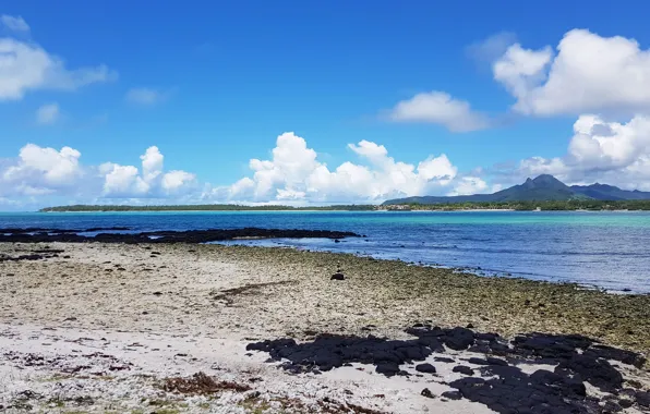 The ocean, coast, island, The Indian ocean, Mauritius, Mauritius, Indian Ocean