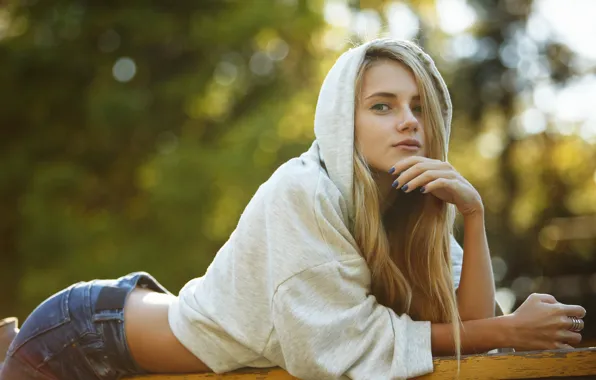 Face, model, hair, hood, Alena