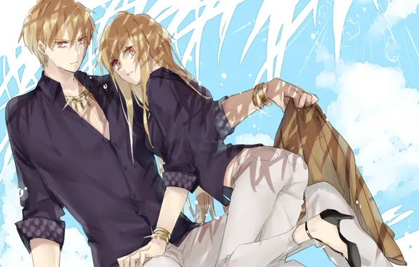 Girl, guy, Gilgamesh, Gilgamesh, Caster, Fate / Grand Order, The destiny of a great campaign