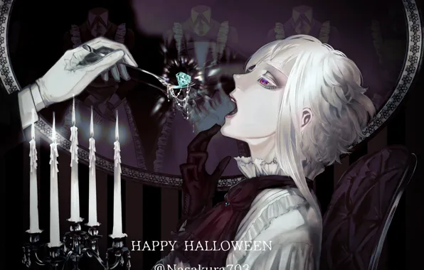 Hand, candles, boy, Halloween, diamond, plug, glove