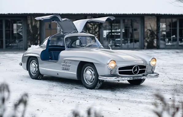 Picture Mercedes-Benz, 300SL, Mercedes-Benz 300 SL, Gullwing, doors up, iconic