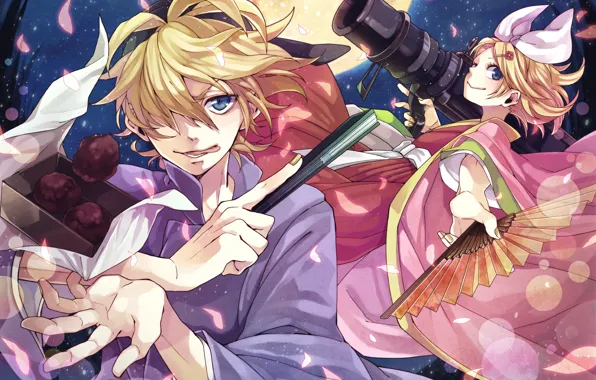 Girl, weapons, anime, art, guy, Vocaloid, Vocaloid, characters