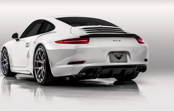 911, Porsche, back, white, Porsche, Carrera, 2015, Carrera 4S