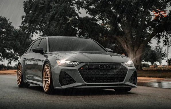 Picture Audi, Water, Rain, Gray, Before, RS6, VAG, Sight