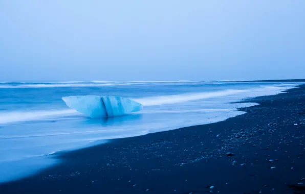 Picture sea, shore, Iceland, ice