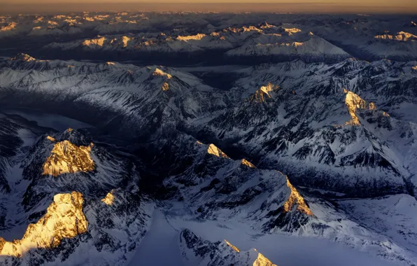 Picture Alaska, Winter, Sunrise, Mountains