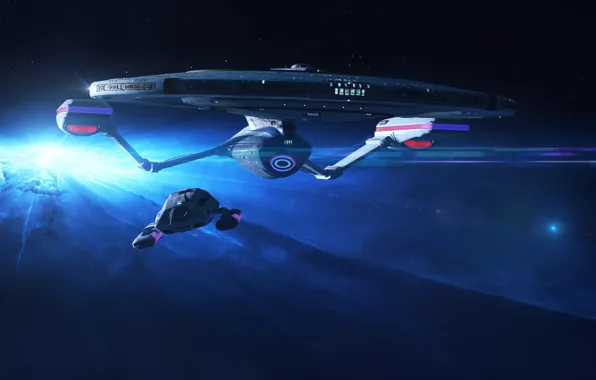 Space, Light, Fantasy, Stars, Space, Art, Spaceship, Fiction