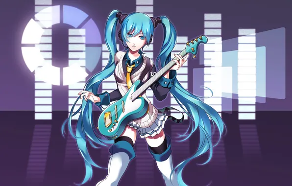 Look, girl, vocaloid, hatsune miku, gesture, Vocaloid, art, temptation