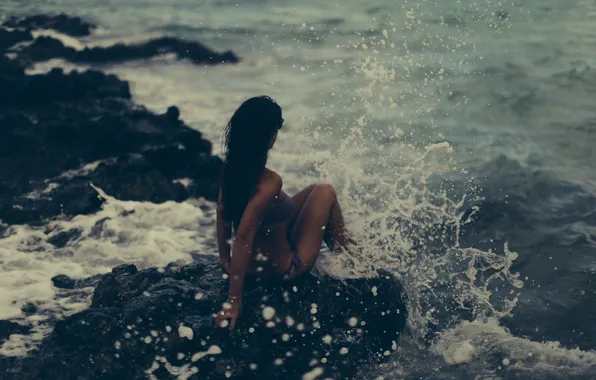 Water, girl, stones, photographer, girl, photography, photographer, David Olkarny