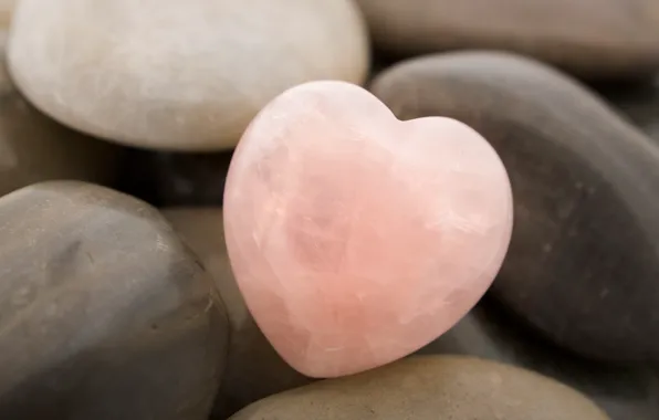 Pink, heart, Stone