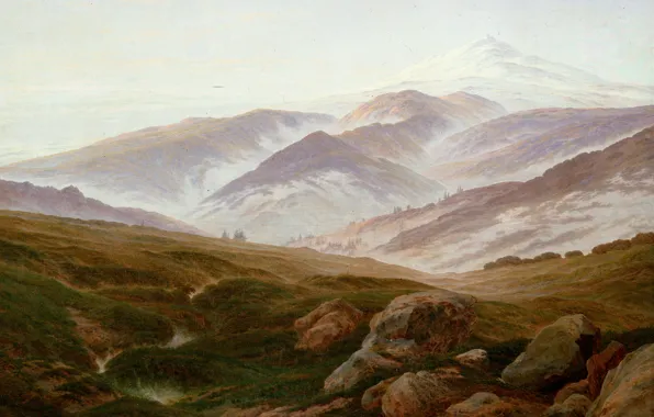 Mountains, picture, Caspar David Friedrich, Memories Of Riesengebirge