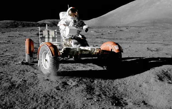 Picture space, Wallpaper, the moon, astronaut, nasa, lunar vehicle