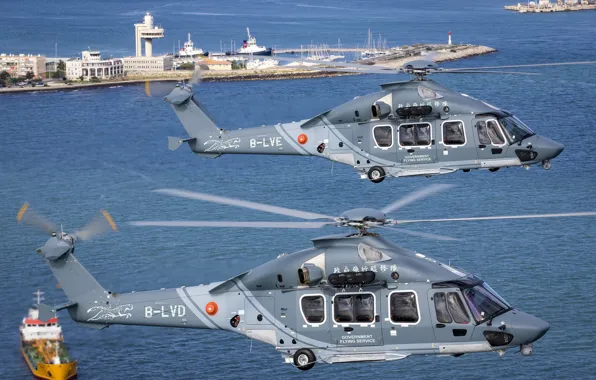 Hong Kong, Port, Helicopter, Ships, Airbus, Airbus Helicopters, Airbus Helicopters H175, H175