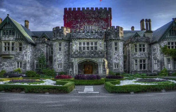 Picture flowers, design, Park, castle, Canada, beds, Hartley