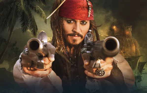 Picture Sparrow, Pirates of the Caribbean, Jack, the banks, Strange