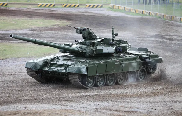 Dirt, tank, polygon, T-90