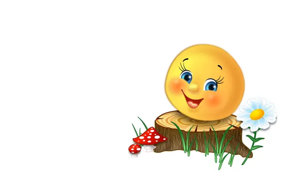 Tale, Daisy, art, stump, children's, mushroom, bun