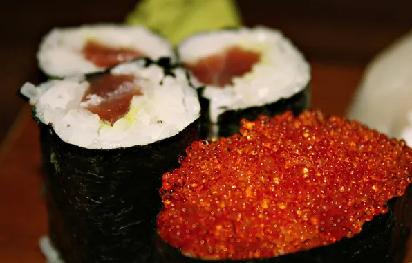 Caviar, delicious, sushi