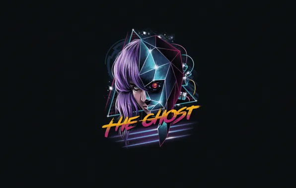 Minimalism, Ghost, Art, Neon, Cyber, Synth, Retrowave, The Ghost