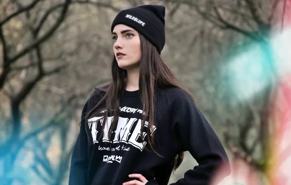 Look, girl, style, background, Wallpaper, model, hat, girl