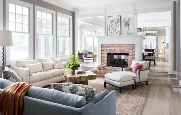 Space, interior, fireplace, living room