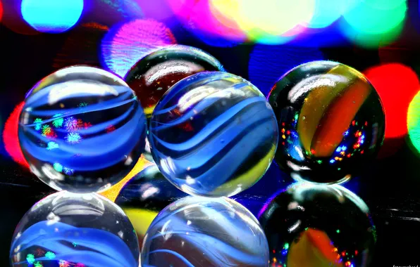 Balls, balls, color, bright, bokeh