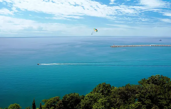 The sky, Nature, Sea, Trees, Nature, Sky, Sochi, Sea