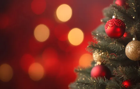 Picture decoration, background, balls, tree, New Year, Christmas, new year, happy