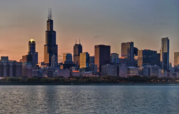 Picture the sky, building, skyscrapers, USA, America, Chicago, Chicago, USA