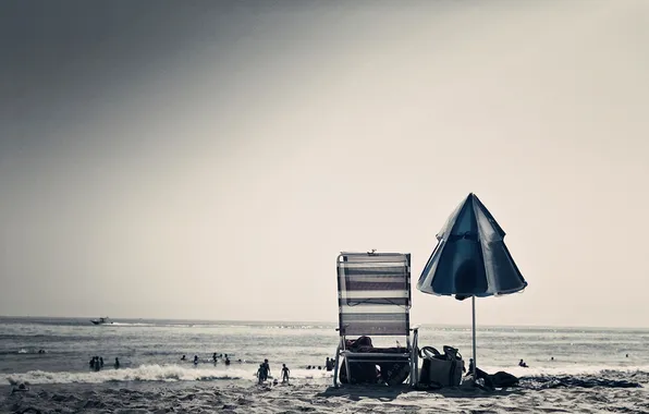 Sand, beach, joy, landscape, umbrella, ideal, stay, shore