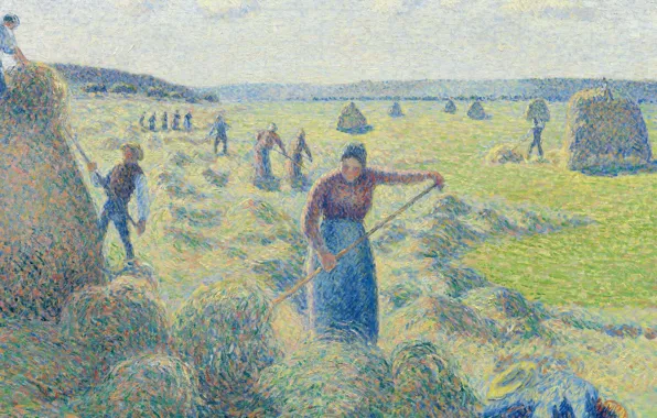 Landscape, picture, genre, Camille Pissarro, Stacking
