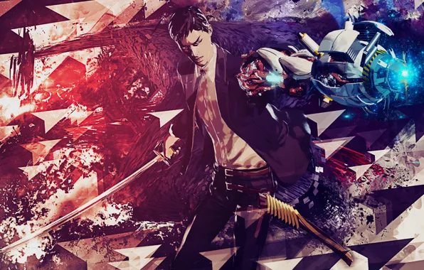 Wallpaper Abstract, Katana, Video Game, Killer Is Dead, Mondo.