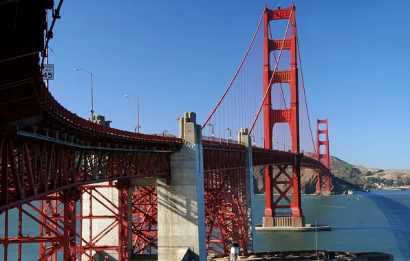 Bridge, support, Bay, San Francisco, Golden gate, USA