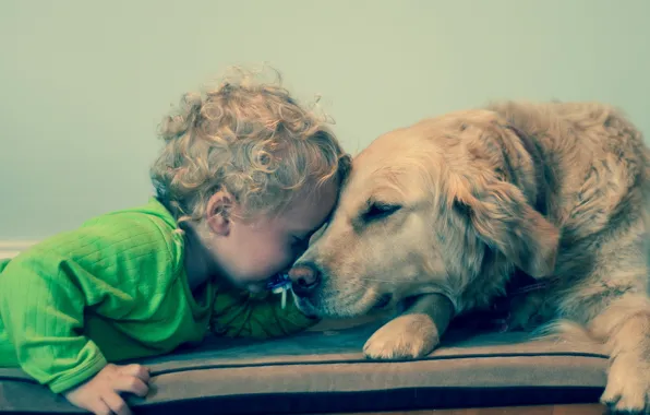 Picture mood, dog, child