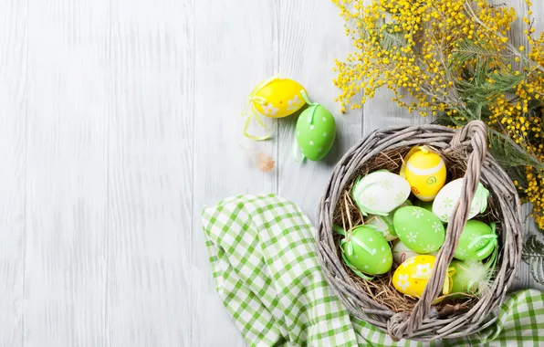 Flowers, eggs, spring, colorful, Easter, flowers, spring, Easter