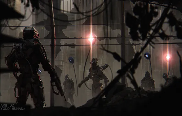 Weapons, building, lighting, Android, Beyond Human