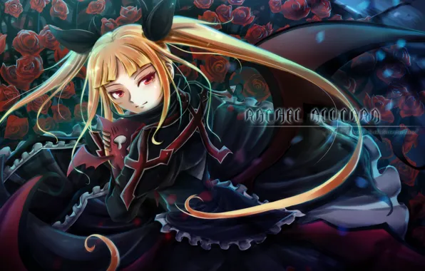 Wallpaper girl, flowers, roses, dress, Blazblue, rachel alucard for