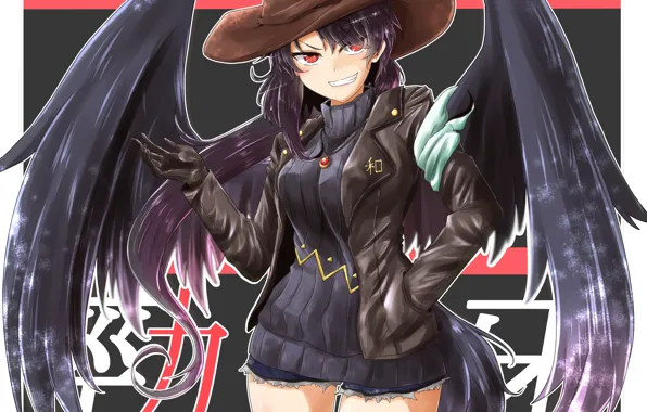 Girl, smile, angel, hat, the demon, cowboy hat