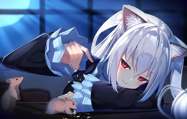 Girl, anime, mouse, Virtual Youtuber