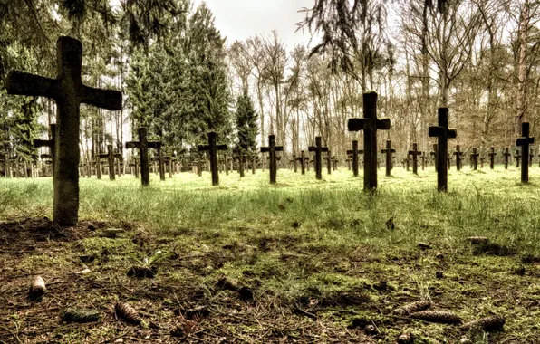 Background, crosses, cemetery