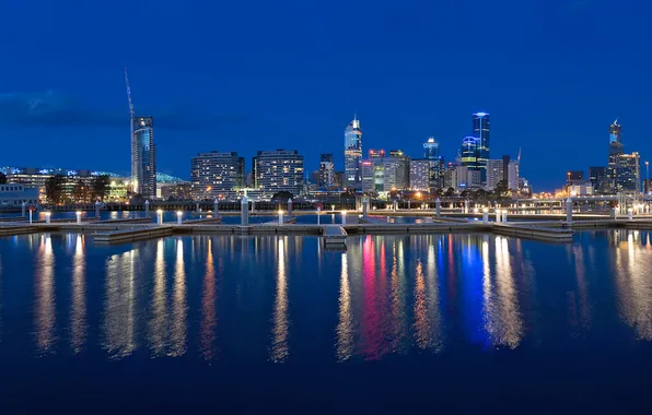 Sea, the sky, night, lights, home, Australia, Melbourne