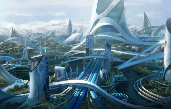 Picture mountains, construction, architecture, Kitbash 3D, Utopia set Cover