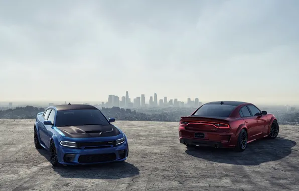 Red, Auto, Blue, Machine, Car, Car, Render, Dodge Charger