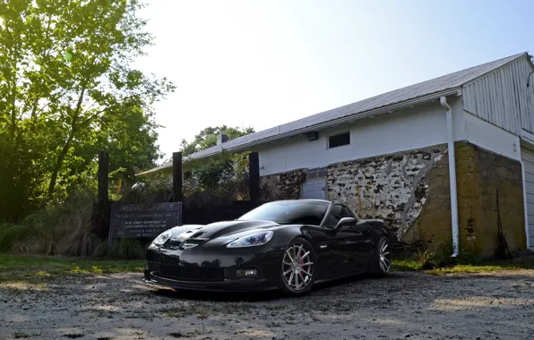 Wheels, corvette, black, chevrolet, z06, strasse