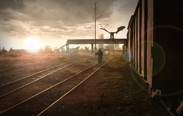 Picture road, Apocalypse, train, Moscow