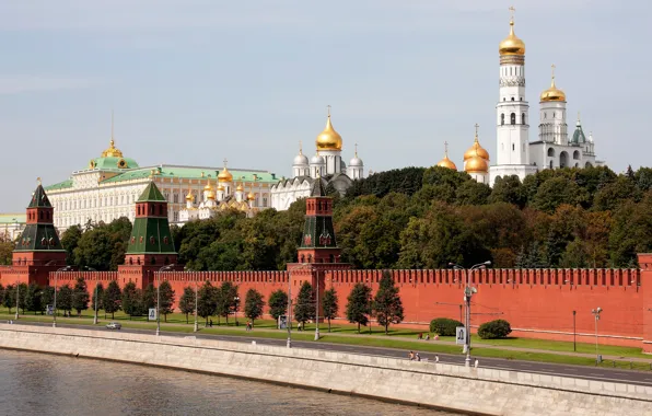 Moscow, The Kremlin, Russia, promenade, dome